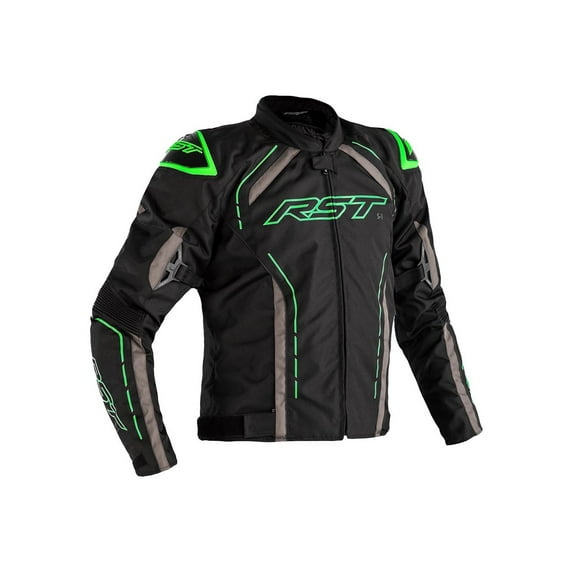 RST S-1 Textile CE Motorcycle Jacket Black/Green Medium