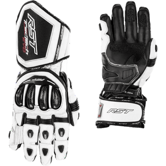 Tractech Evo 4 CE Glove White/White/Black High-Performance Protective Motorcycle Gloves