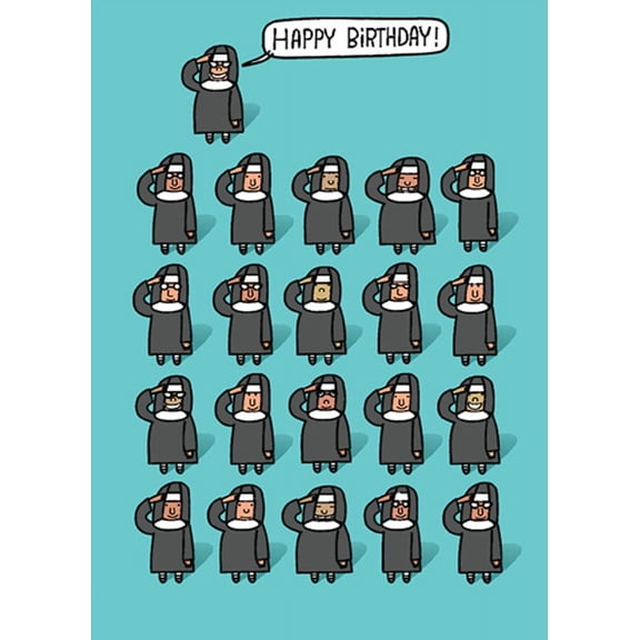 RSVP 21 Nun Salute Funny / Humorous Birthday Card