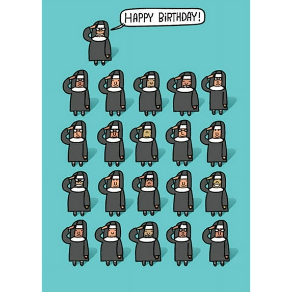 RSVP 21 Nun Salute Funny / Humorous Birthday Card