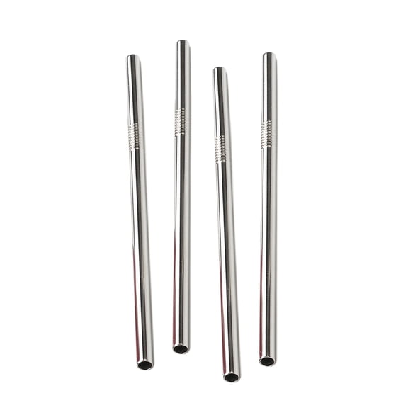 RSVP International Endurance Stainless Steel Frozen Drink Straw Set, 4-Piece, 8.5 Inch