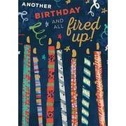 RSVP All Fired Up : Tall Colorful Candles Masculine Birthday Card for Him : Man : Men