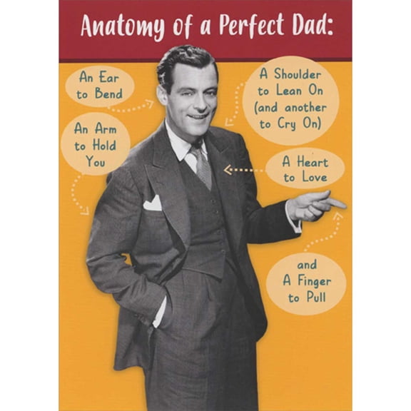 RSVP Anatomy of a Perfect Dad: Ear to Bend, Arm to Hold Funny Father's Day Card
