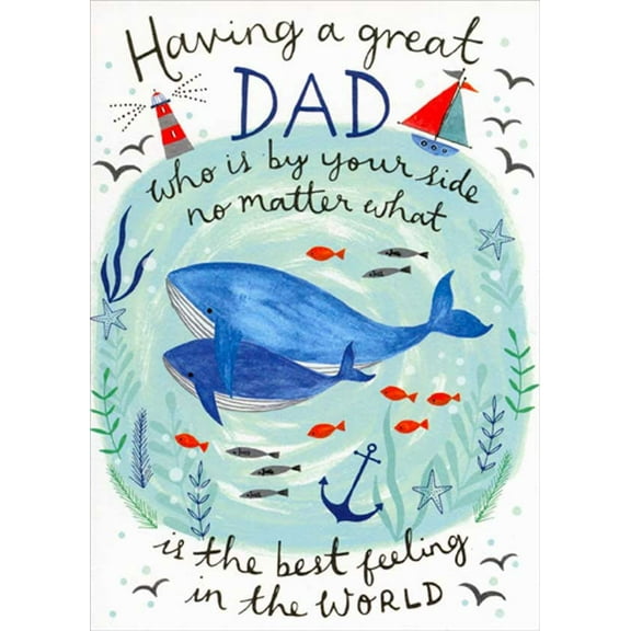 RSVP By Your Side : 2 Blue Whales Birthday Card for Dad