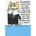 thumbnail image 1 of RSVP Cat Grad: Time to Ask Yourself the Big Questions Funny / Humorous Graduation Congratulations Card, 1 of 2