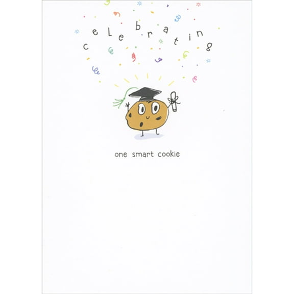 RSVP Celebrating One Smart Cookie: Cute Smiley Faced Cookie Graduation Congratulations Card