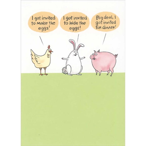 RSVP Chicken, Rabbit and Pig: I Got Invited to Dinner Funny Easter Card