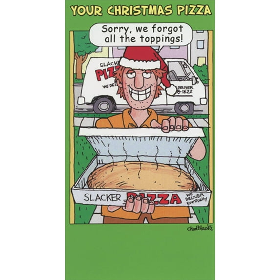 RSVP Christmas Pizza Guy Funny Money Holder / Gift Card Holder Christmas Card