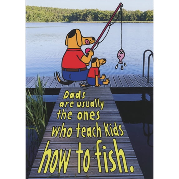 RSVP Dads Usually Teach Kids How to Fish and Fib Funny Father's Day Card