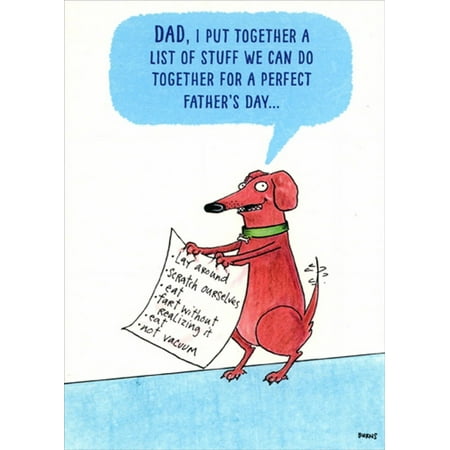 RSVP Dog Put Together a List of Stuff Humorous: Funny Father's Day Card from Dog