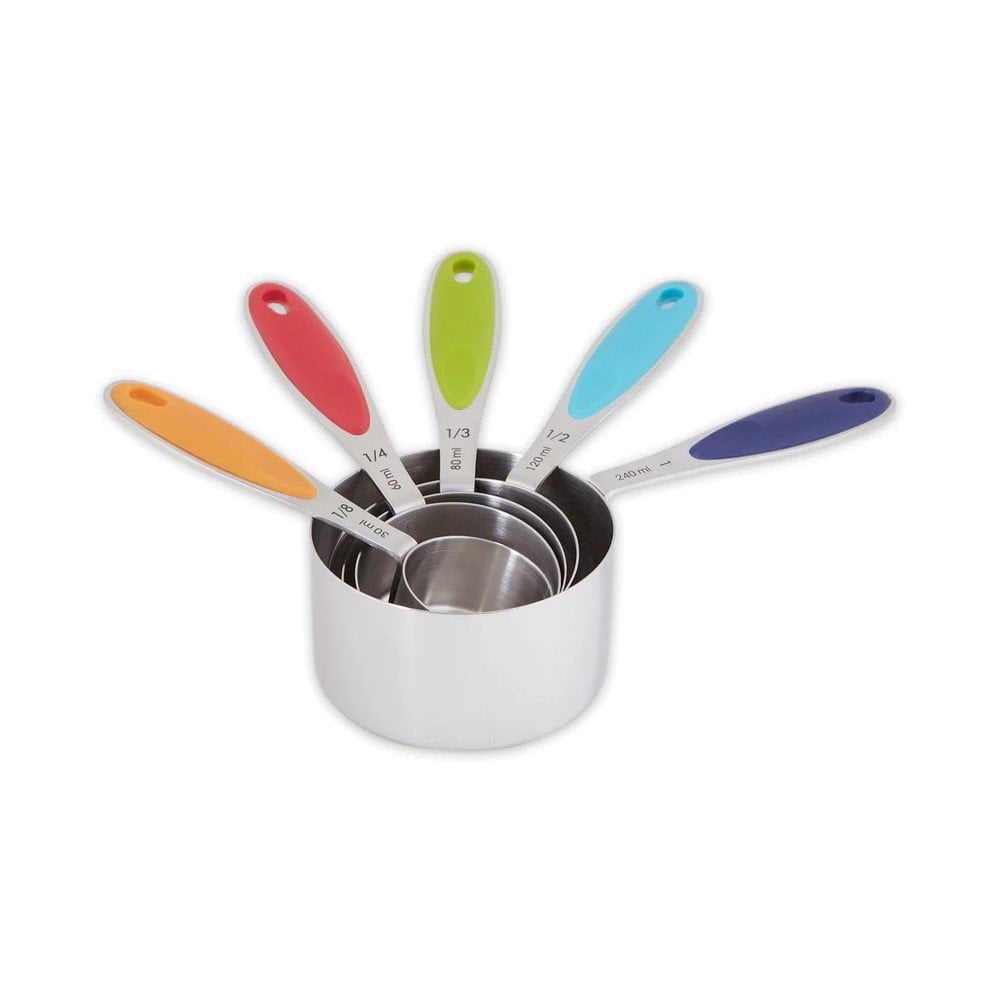 Colorful Stainless Steel Measuring Cup Set with Soft-Touch Handles