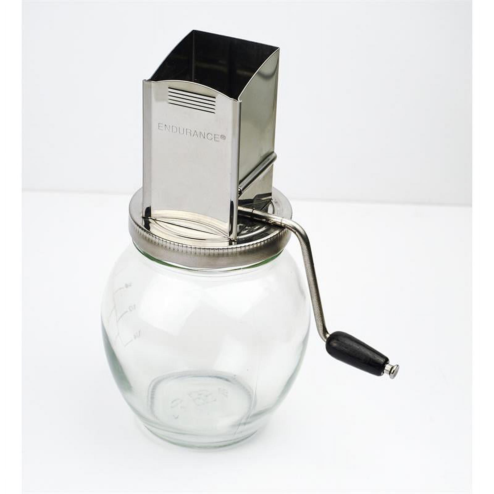 Vintage Stainless Steel and Glass Hand Crank Nut Grinder