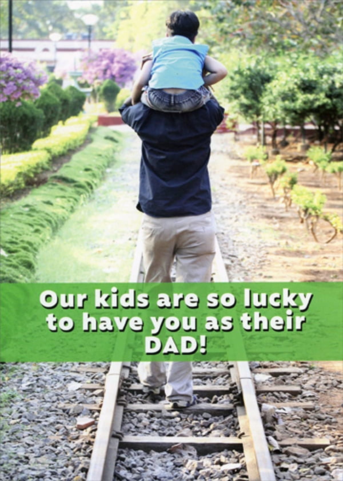 SELLERS PUBLISHING RSVP Father and Child Walking on Train Tracks Humorous : Funny Father's Day Card for Husband