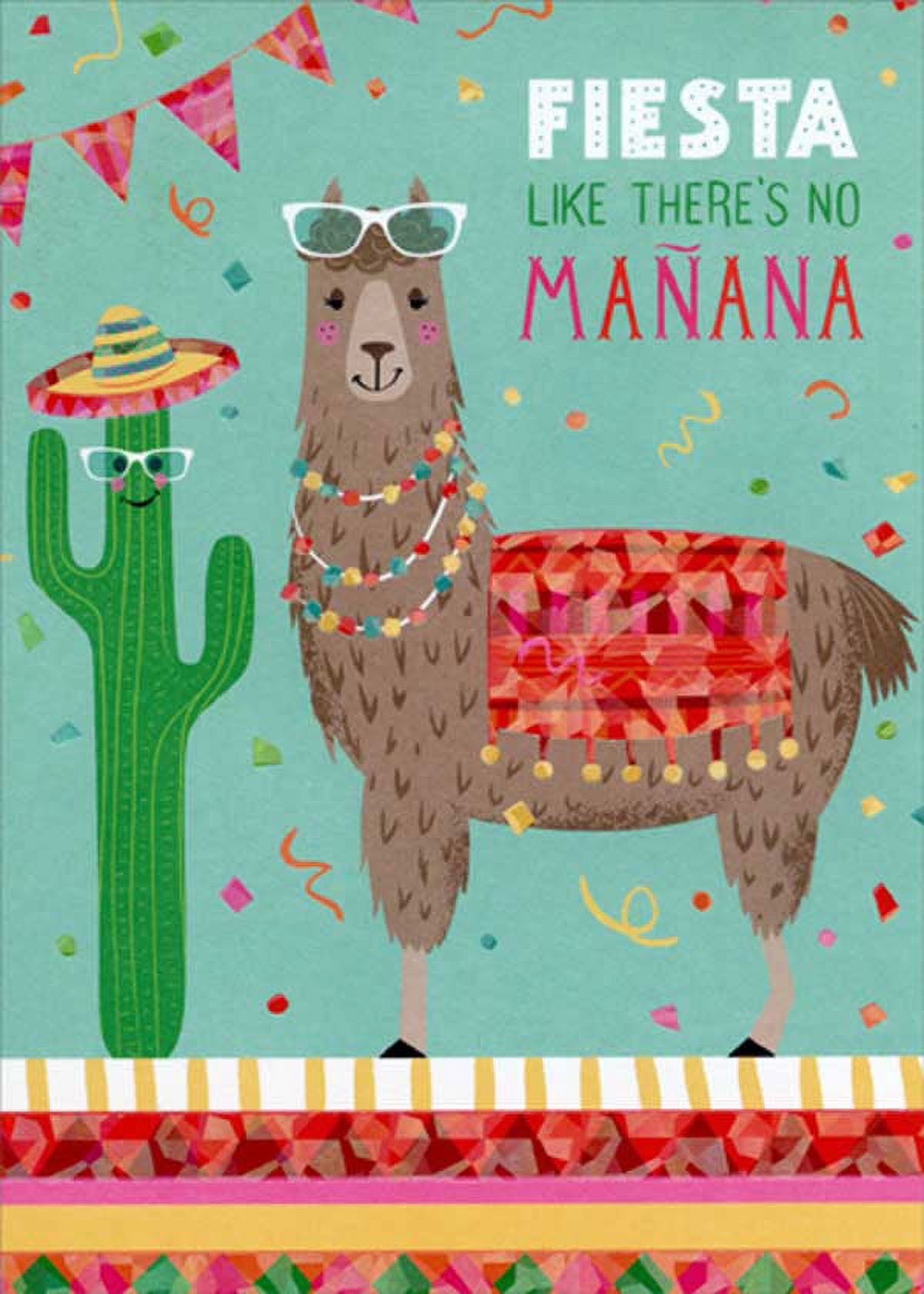 SELLERS PUBLISHING RSVP Fiesta Llama and Cactus Funny / Humorous Birthday Card