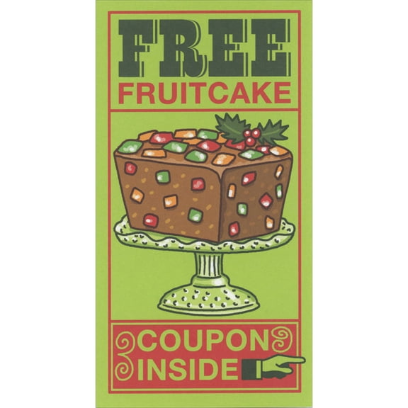 RSVP Free Fruitcake Coupon Inside Funny / Humorous Money Holder or Gift Card Holder Christmas Card