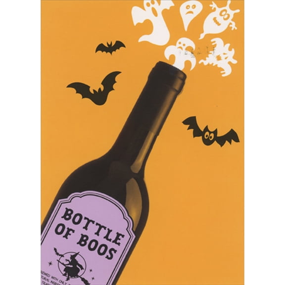 RSVP Ghosts And Bats Floating out of Bottle of Boos Funny Halloween Card