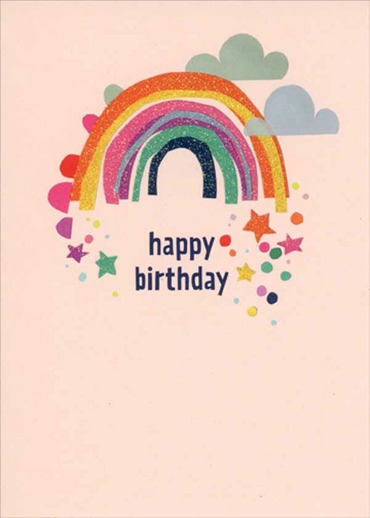 RSVP Glitter Rainbow and Stars Birthday Card - Walmart.com
