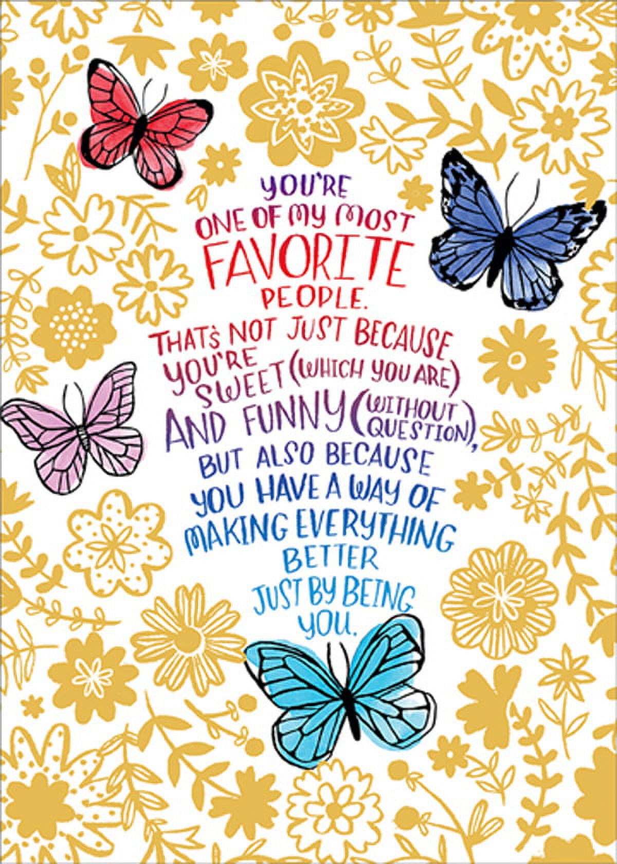 RSVP Gold Foil Flowers and Colorful Butterflies Birthday Card - Walmart.com