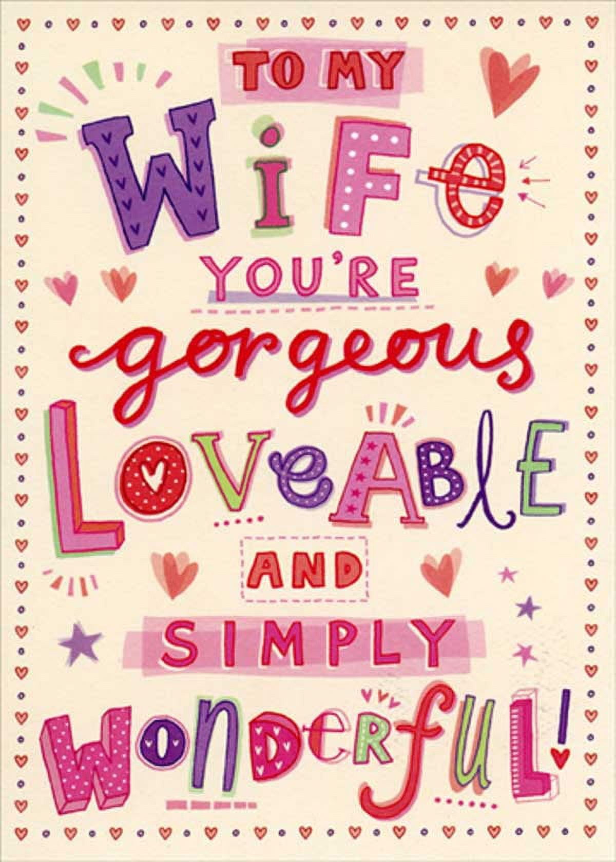 RSVP Gorgeous, Loveable and Simply Wonderful Birthday Card for Wife ...