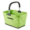 RSVP Green Polyester Collapsible Market Basket with Pocket