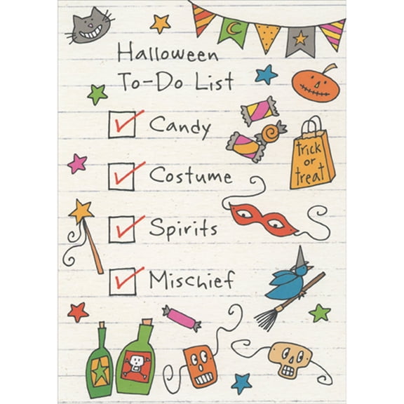 RSVP Halloween To-Do List on Lined Paper Halloween Card