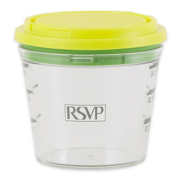 RSVP High Quality Plastic/Glass Citrus Keeper & Zester in Green/Lime/Clear