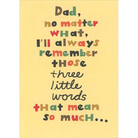 RSVP I'll Always Remember Those Three Little Words on Yellow Funny Father's Day Card for Dad