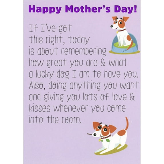 RSVP If I've Got This Right : White and Brown Dog Cute Mother's Day Card from the Dog