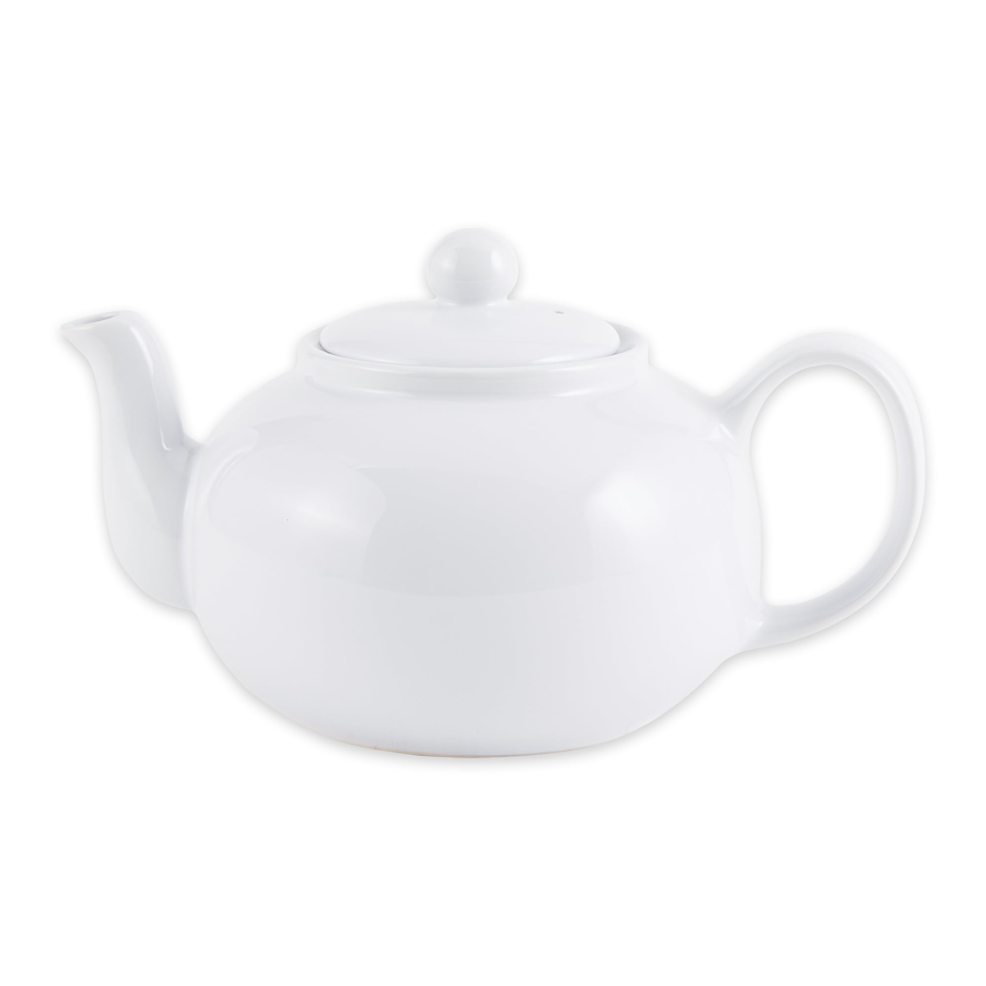 Compact White Stoneware Teapot, 16 oz