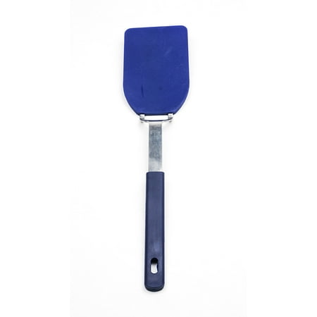 RSVP International Kitchen Tool Collection Flexible Nylon Spatula, Stainless Steel Handle, 12x2.75", Blue