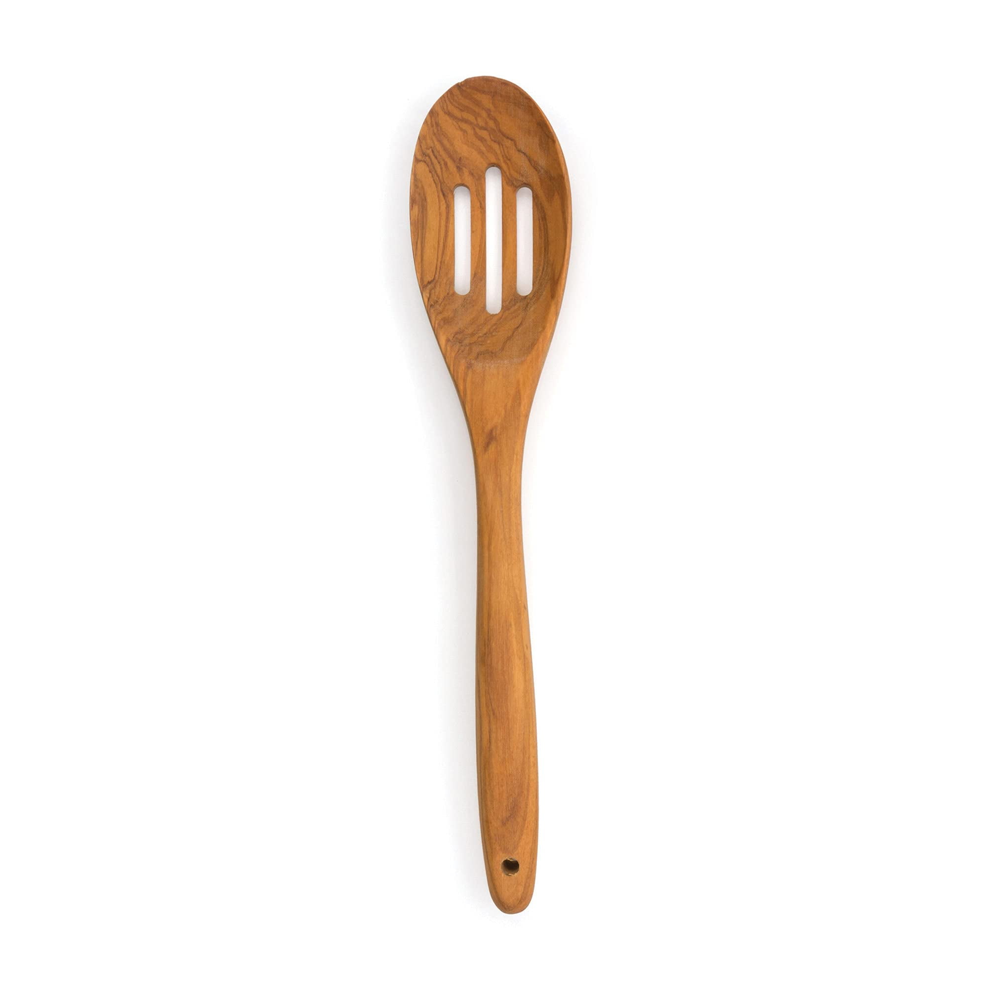 RSVP International Olive Wood Slotted Spoon, 12