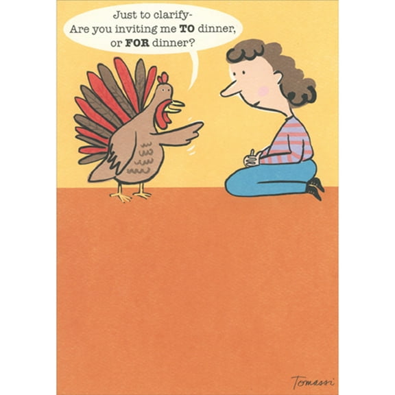 RSVP Just to Clarify: Turkey Dinner Invitation Humorous / Funny Thanksgiving Card