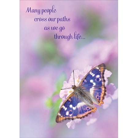 RSVP Many People Cross Our Paths Purple Butterfly Birthday Card