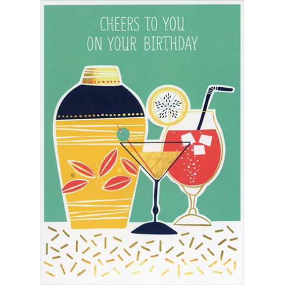 RSVP Martini, Cocktail and Shaker Birthday Card