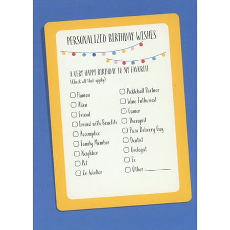 RSVP Personalized Birthday Wishes Checklist Funny Birthday Card