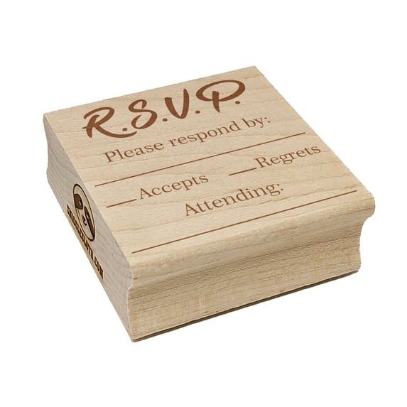 RSVP Please Respond By Blank Fill-In Wedding Invitation Square Rubber Stamp Stamping Scrapbooking Crafting - Small 1.25in