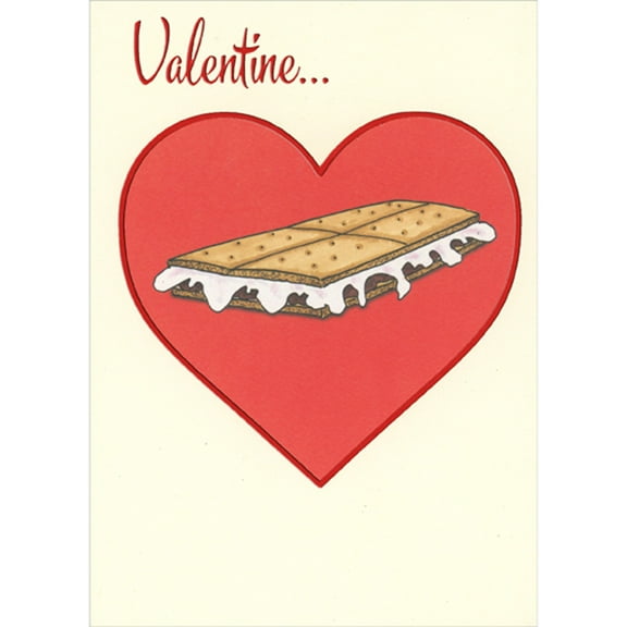 RSVP S'more Inside Red Heart with Foil Border Romantic Valentine's Day Card for Wife, Husband, Girlfriend or Boyfriend