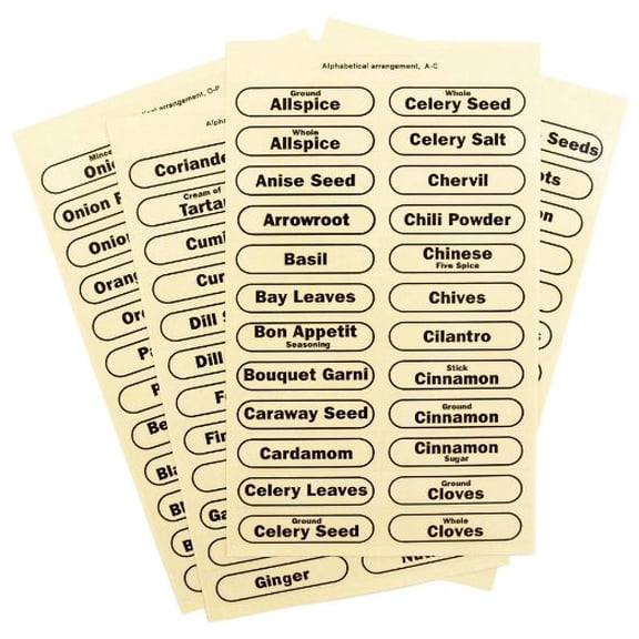 RSVP International Clear Spice Labels