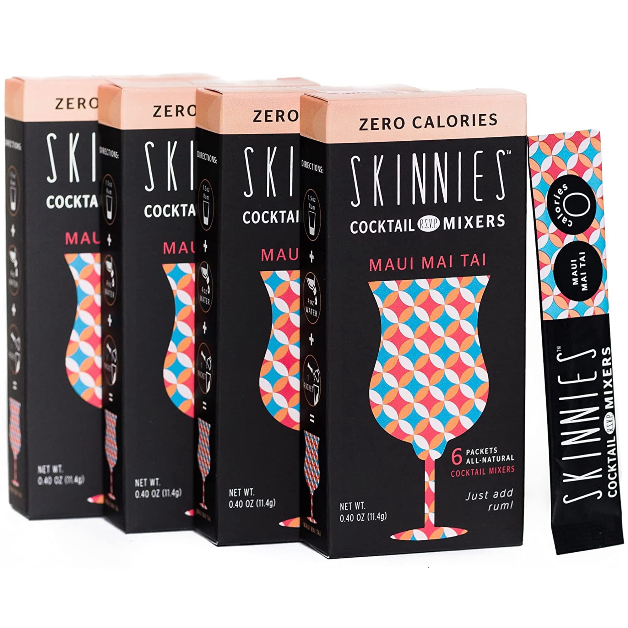 RSVP Skinnies Maui Mai Tai - Zero Sugar Mixers for Cocktails or