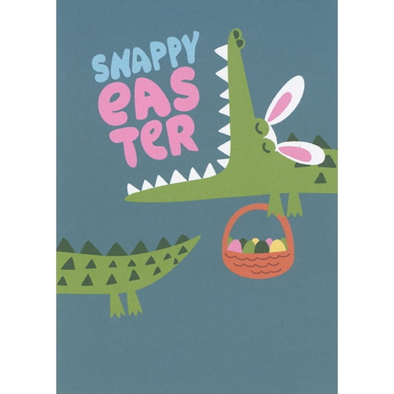 RSVP Snappy Easter Alligator with Basket Easter Card for Boy