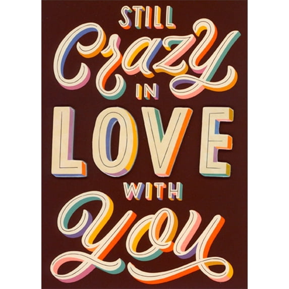 RSVP Still Crazy In Love 3D Tip On Hand Decorated Our Wedding Anniversary Card