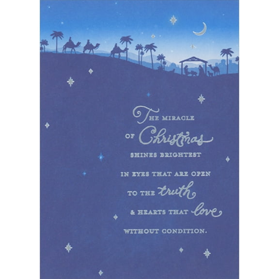 RSVP The Miracle of Christmas Shines Brightest in Eyes Open to the Truth Religious Christmas Card
