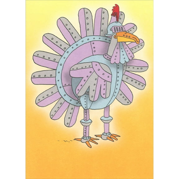 RSVP Turkey Wearing Suit of Armor Humorous / Funny Thanksgiving Card