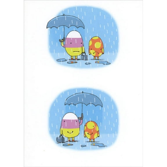 RSVP Two Eggs Sharing One Umbrella Funny : Humorous Easter Card