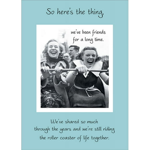 RSVP Two Lauging Women on Roller Coaster Ride Feminine Birthday Card for Friend
