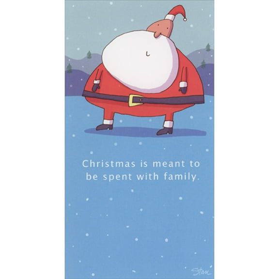 RSVP Wide Santa: Christmas Spent with Family Money Holder / Gift Card Holder Christmas Card