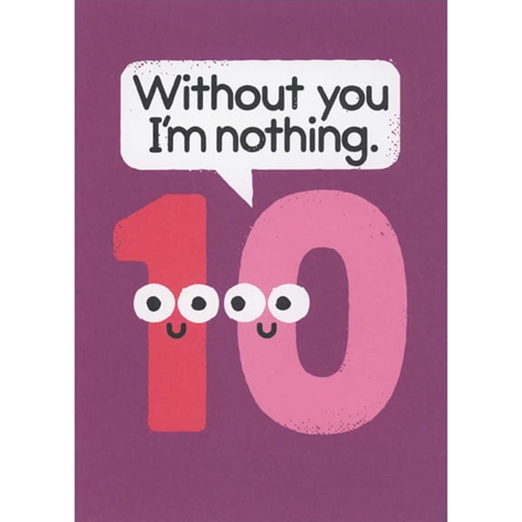 RSVP Without You I'm Nothing: 1 and 0 Digits Funny Valentine's Day Card