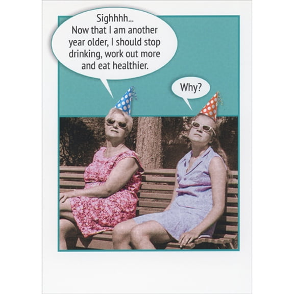 RSVP Women on Bench: I Should Stop Drinking and Work Out Funny Birthday Card for Women