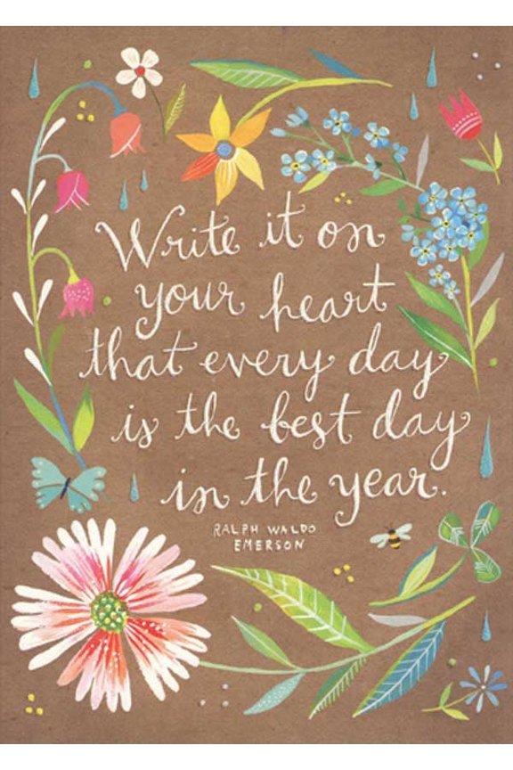 RSVP Write It On Your Heart : Ralph Waldo Emerson Quote Birthday Card for Sister