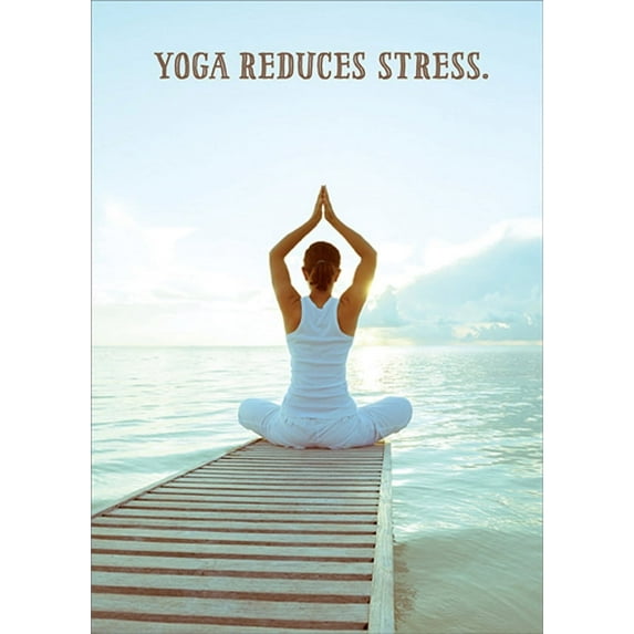 RSVP Yoga Reduces Stress : Woman on Dock Funny / Humorous Feminine Birthday Card for Her : Woman : Women